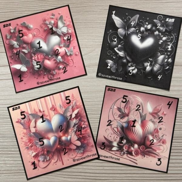 3D heart squares, pink