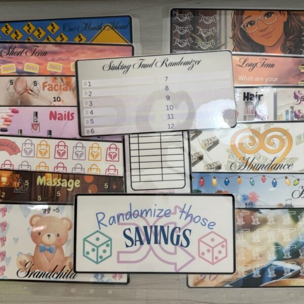 Randomizer set for sinking funds - inspired by Jac @mygirlbudgeting on YT