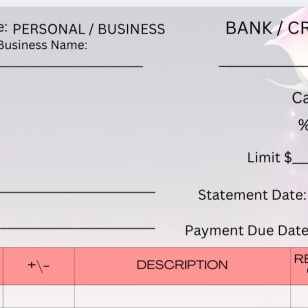 2 pg credit card tracker